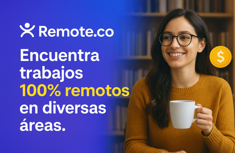 Remote.co → Encuentra trabajos 100% remotos en diversas áreas.